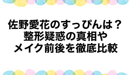 佐野愛花のすっぴんは？整形疑惑の真相やメイク前後を徹底比較