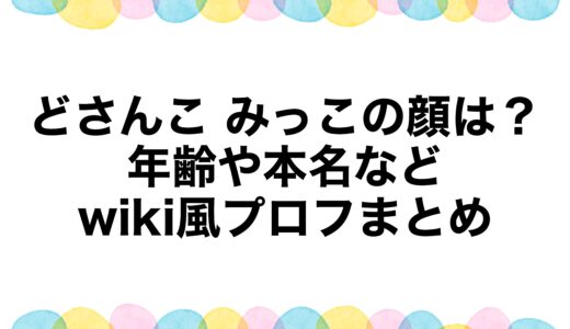 どさんこ みっこの顔は？年齢や本名などwiki風プロフまとめ