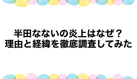 半田なないの炎上はなぜ？理由と経緯を徹底調査してみた
