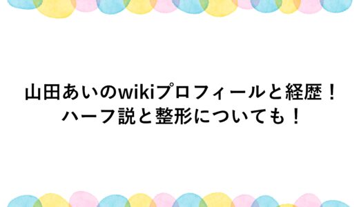 山田あいのwikiプロフィールと経歴！ハーフ説と整形についても！