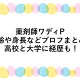 薬剤師ワディPの年齢や身長などプロフまとめ！高校と大学に経歴も！